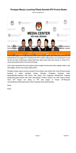 Persiapan Menuju Lounching Pilkada Serentak KPU Provinsi Banten
