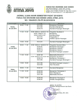 Jadwal Ujian Akhir Semester Padat 2015/2016