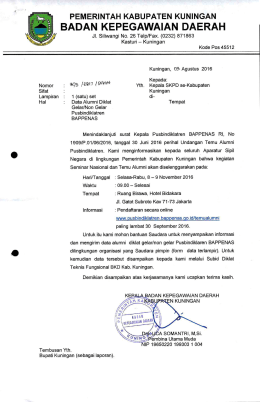 alumni diklat bapenas - Badan Kepegawaian Daerah