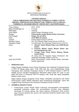 Komisi X: RDPU dengan Perkumpulan Usaha Wisata