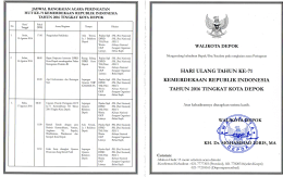 Undangan HUT Ke-71 RI Tahun 2016 Tingkat Kota Depok