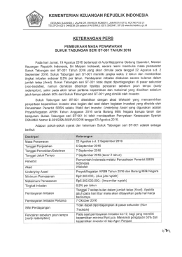 Pembukaan Masa Penawaran Sukuk Tabungan Seri ST