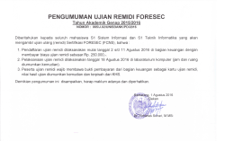 Remidial Foresec Semester Genap 2015