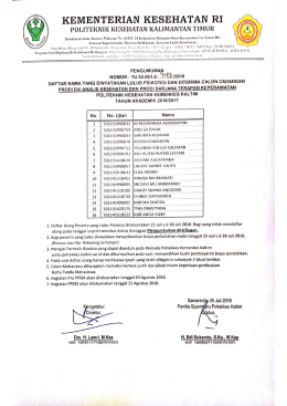 Page 1 KEMENTERIAN KESEHATAN RI , poliTEKNIK KESEHATAN