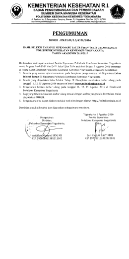 - POLITEKNIK KESEHATAN YOGYAKARTA