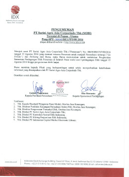 Suspensi Perdagangan Saham SOBI