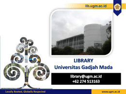 libraries - UGM - Universitas Gadjah Mada