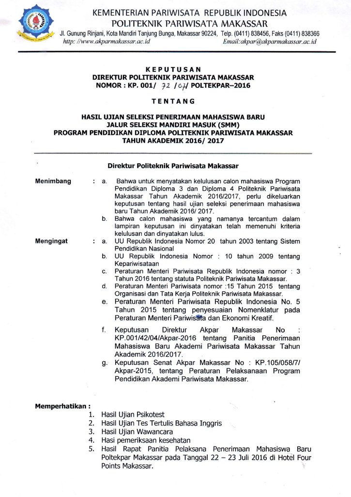 Http Smm Poltekpar Makassar Ac Id Soal Tematik