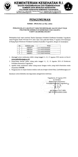 - POLITEKNIK KESEHATAN YOGYAKARTA
