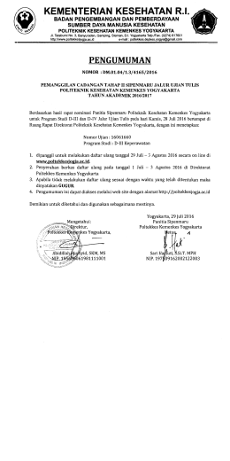 - POLITEKNIK KESEHATAN YOGYAKARTA