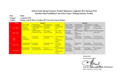 Jadwal Ujian Skripsi Semester Pendek Mahasiswa Angkatan 2012