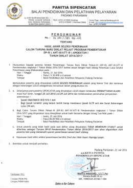 Page 1 PANITIA SIPENGATAR BALAI PENDIDIKAN DAN