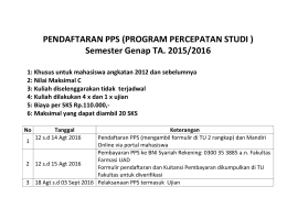 pendaftaran pps 20152 - Fakultas Farmasi UAD