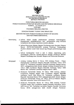 Lampiran Permenpan No. 33 Tahun 2011 tentang