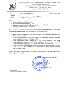 Surat Penutuan Sinkronisasi Data PDDIKTI