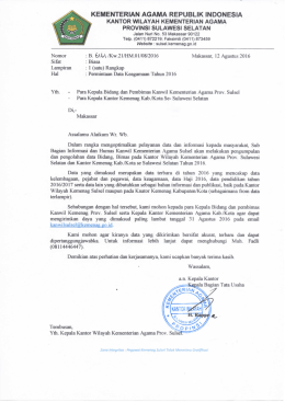 Surat Data - Kemenag Sul Sel
