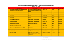 rencana/jadwal kegiatan di upt-bpkktk dinas kesehatan provinsi bali