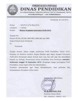 unduh surat selengkapnya.... - Dinas Pendidikan Kota Pontianak