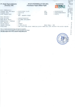 Page 1 : - I: { TI j: PT. Bank Negara Indonesia BUKTIPENERIMAAN
