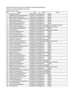 daftar wisudawan fakultas pertanian universitas brawijaya periode