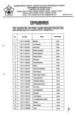 disini - Fakultas Keperawatan Universitas Syiah Kuala