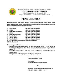 PENGUMUMAN - Universitas Mataram