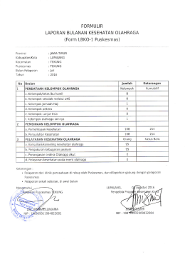 Page 1 FORMUL|R LAPORAN BULANAN KESEHATAN