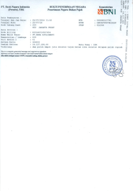 Page 1 : PT. Bank Negara Indonesia BUKTIPENERIMAAN NEGARA