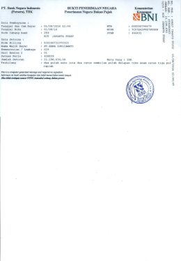 Page 1 T, : : :T : - PT. Bank Negara Indonesia BUKTI PENERIMAAN