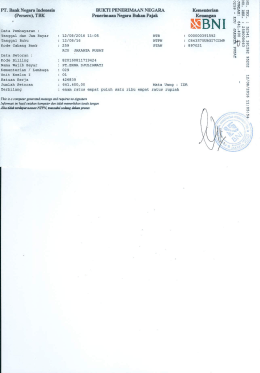 Page 1 PT. Bank Negara Indonesia BUKTI PENERIMAAN NEGARA