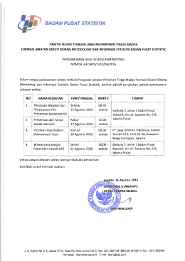 Pengumuman - Seleksi Terbuka Jabatan Pimpinan Tinggi