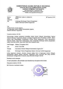 Page 1 KEMENTERIAN AGAMA REPUBLIK INDONESIA KANTOR