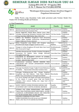 HM Oral Presentation - Universitas Sumatera Utara