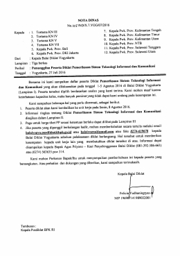 Nota Dinas - Pusdiklat BPK RI