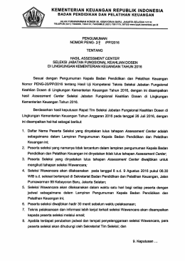Pengumuman Nomor PENG-27/PP/2016