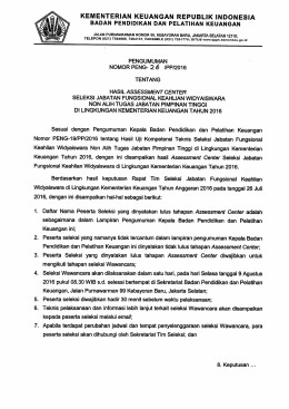 Pengumuman Nomor PENG-26/PP/2016