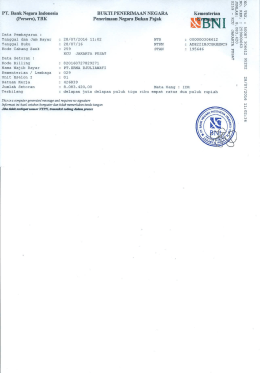 Page 1 PT. Bank Negara Indonesia BUKTI PENERIMAAN NEGARA