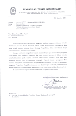 Surat - Pengadilan Tinggi Banjarmasin