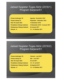 Page 1 Jadwal Kegiatan Tugas Akhir (2016/1) Program Sarjana/S1