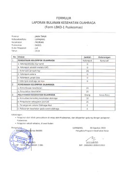 Page 1 FORMULIR LAPORAN BULANAN KESEHATAN