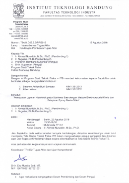 Page 1 INSTITUT TEKNO L () G I B A N DUNG FAKULTAS
