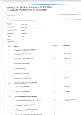 Page 1 FORMULIR LAPORAN BULANAN KESEHATAN