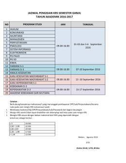 Klik Untuk Melihat Jadwal Pengisian KRS Semester Ganjil 2016/2017