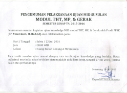 pengumuman pelaksanaan ujian mid susulan modul tht, mp, gerak