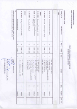 Jadwal Kuliah - Pascasarjana Universitas Andalas