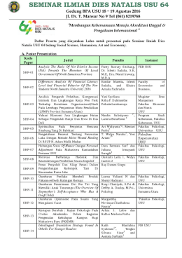 SH Poster Presentation - Universitas Sumatera Utara