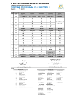 time table - primary level - ay 2016/2017 term 1 - Al
