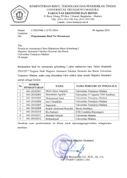 Pengumuman Hasil Tes Wawancara Maba Gasal 2016-2017