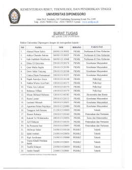 Surat Tugas Mahasiswa - BAK Universitas Diponegoro