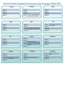 Jadwal Tentative Kegiatan Perencanaan dan Keuangan Tahun 2016